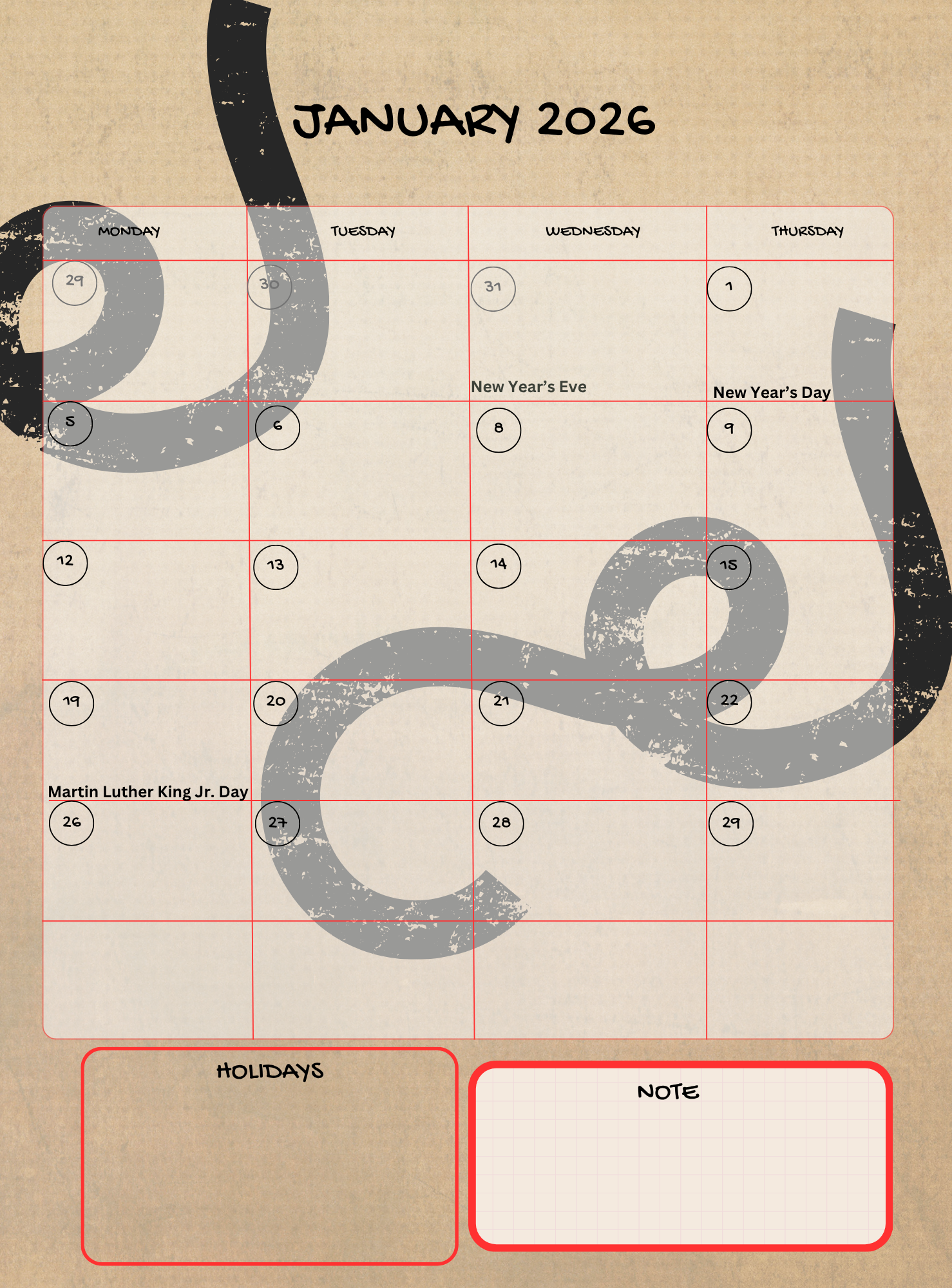 Physical 2026 Planner B